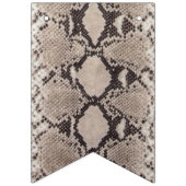 Dierenprint Snake Taupe Verjaardag Vlaggetjes (Eerste vlag)