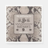 Dierenprint Snake Verjaardagspapier Servet (Voorkant)