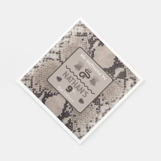 Dierenprint Snake Verjaardagspapier Servet (Hoek)