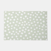 Dierenprint Stippen Sage groen en wit Deurmat (Voorkant)