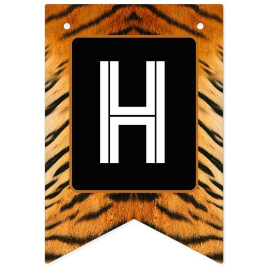 Dierenprint Tijger Verjaardag Bunting Banner (Tweede vlag)