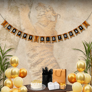 Dierenprint Tijger Verjaardag Bunting Banner