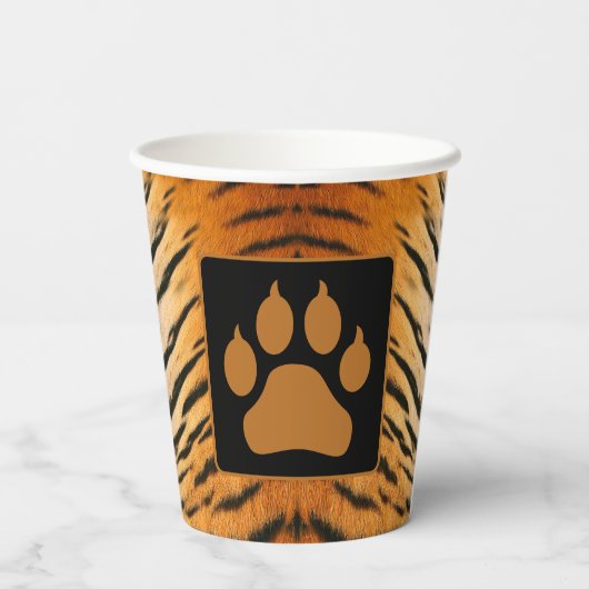 Dierenprint Tijger Verjaardag Paper cup Papieren Bekers (Achterkant)