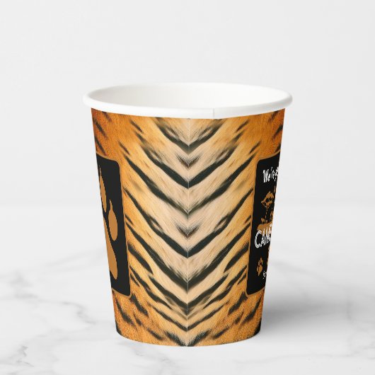 Dierenprint Tijger Verjaardag Paper cup Papieren Bekers (Rechts)