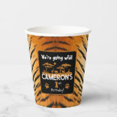 Dierenprint Tijger Verjaardag Paper cup Papieren Bekers (Voorkant)
