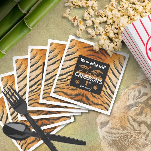 Dierenprint Tijger Verjaardag Papier Servet