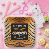 Dierenprint Tijger Verjaardagspapier Bord (Feest)