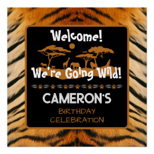 Dierenprint Tijger Verjaardagsplein Poster
