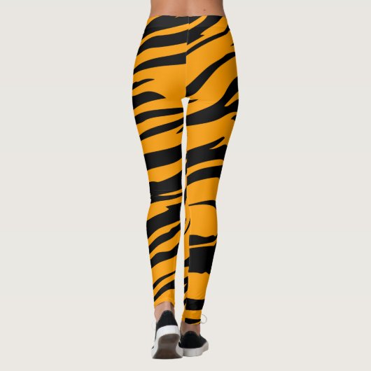 Dierenprint Tijgerstrepen Oranje Leggings (Achterkant)