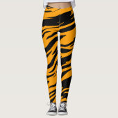 Dierenprint Tijgerstrepen Oranje Leggings (Voorkant)