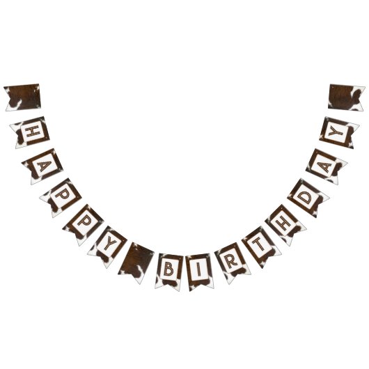 Dierenprint vee Stampede Bruin Vlaggetjes (Alle)