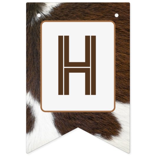 Dierenprint vee Stampede Bruin Vlaggetjes (Tweede vlag)