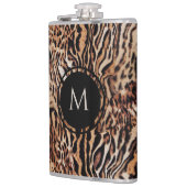 Dierenprint Wilde Safari met uw Monogram Heupfles (Links)