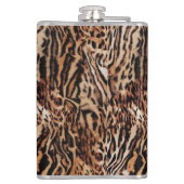 Dierenprint Wilde Safari met uw Monogram Heupfles (Achterkant)