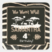 Dierenprint Zebra Verjaardag Sticker (Voorkant)