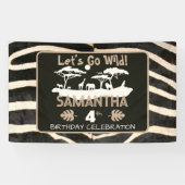Dierenprint Zebra Verjaardagsbanner Spandoek (Horizontaal)