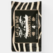 Dierenprint Zebra Verjaardagsbanner Spandoek (Verticaal)