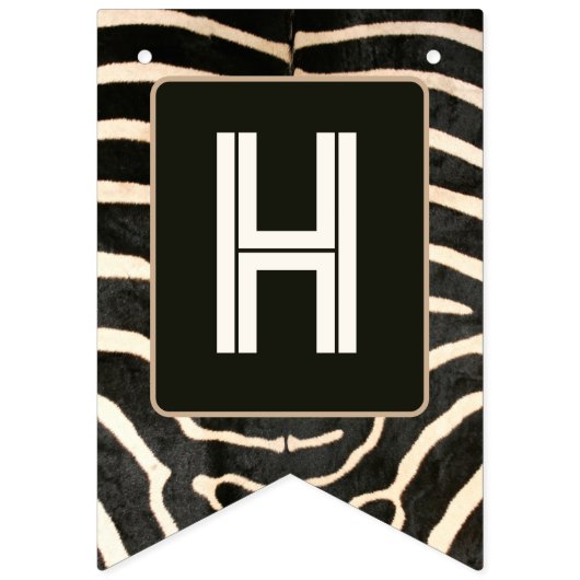 Dierenprint Zebra Verjaardagsbunting Banner (Tweede vlag)