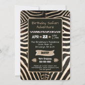 Dierenprint Zebra Verjaardagsuitnodiging Kaart (Achterkant)