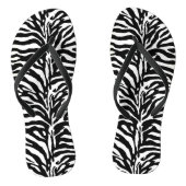 Dierenprint zebra zwart-wit teenslippers (Voetbed)