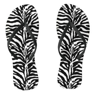 Dierenprint zebra zwart-wit teenslippers