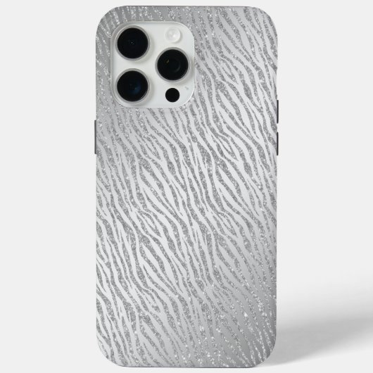 Dierenprint Zilveren Glitter Glam Case-Mate iPhone Case (Achterkant)