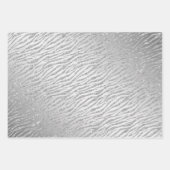 Dierenprint Zilveren Glitter Glam Inpakpapier Vel (Voorkant)