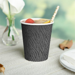 Dierenprint Zwart Glitter Glam Papieren Bekers
