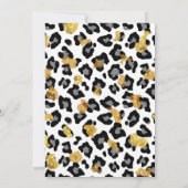 Dierenprint zwart goud glitter bont patroon kaart (Achterkant)