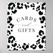 Dierenprint Zwart-wit Kaarten & Geschenken Teken Poster (Voorkant)