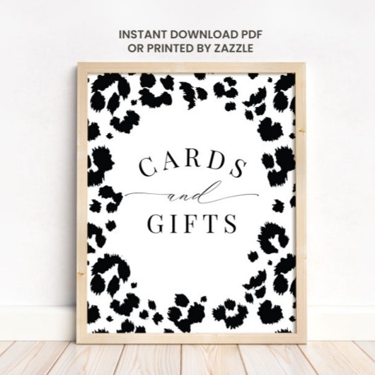 Dierenprint Zwart-wit Kaarten & Geschenken Teken Poster
