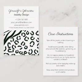 Dierenprint Zwart-wit sieraden Care Kaarten Visitekaartje