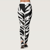 Dierenprint Zwart Wit Tijger Strepen Patroon Leggings (Achterkant)