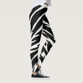 Dierenprint Zwart Wit Tijger Strepen Patroon Leggings (Rechts)