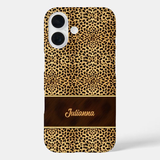 DierenprintCheetah in Natural Hues met naam Case-Mate iPhone Case (Achterkant)