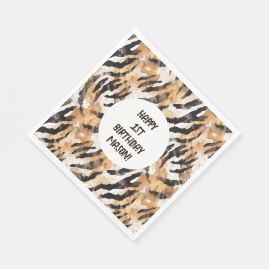 Dierenprints Oerwoud Safari Thema verjaardagsfeest Servet (Hoek)