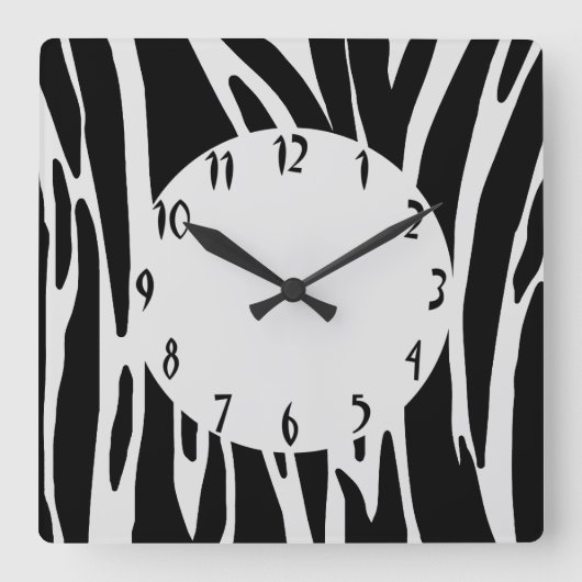 Dierenprintwandklok Vierkante Klok (Voorkant)
