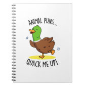 Dierenpuns kwack me up grappige eend woordspeling notitieboek (Voorkant)