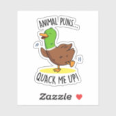 Dierenpuns kwack me up grappige eend woordspeling sticker (Vel)