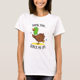 Dierenpuns kwack me up grappige eend woordspeling t-shirt