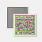 Dierenrechten hebben gelijk|Nu pastel Steampunk Ma Magneet (Voorkant / Achterkant)