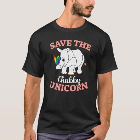 Dierenrechten redden de Chubby-Unicorns T-shirt (Voorkant)