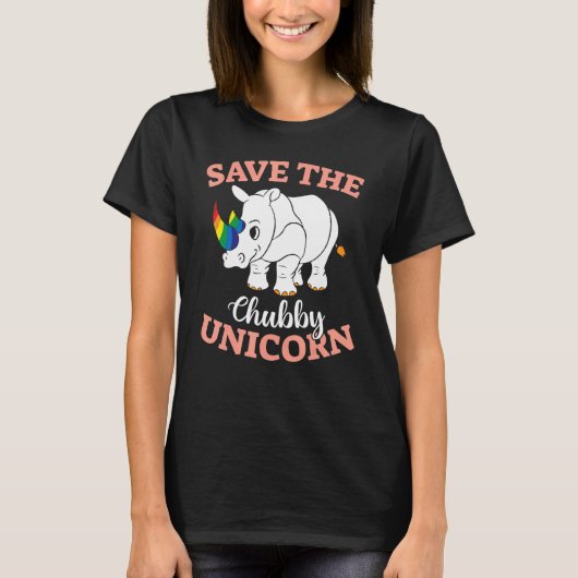 Dierenrechten redden de Chubby-Unicorns T-shirt (Voorkant)