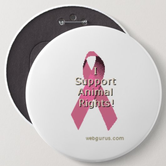 Dierenrechten Ronde Button 6,0 Cm (Voorkant /achterkant)