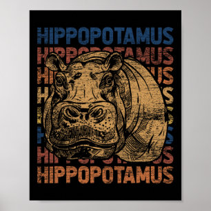 Dierenrechten ZooKeeper Afrika Gift Idee Hippo Poster