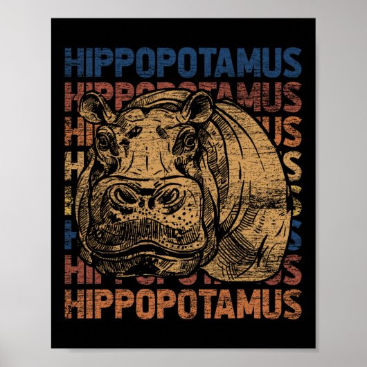 Dierenrechten ZooKeeper Afrika Gift Idee Hippo Poster (Voorkant)