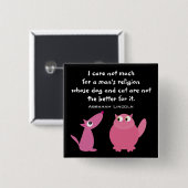 Dierenrechtencitaat Stomme Cartoon Gezelschapsdier Vierkante Button 5,1 Cm (Voorkant /achterkant)