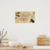 Dierenrechtengedicht en Spaans mosterdkunstwerk Po Poster (Keuken)