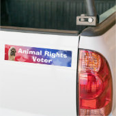 Dierenrechtenkiezer Bumpersticker (Op Truck)