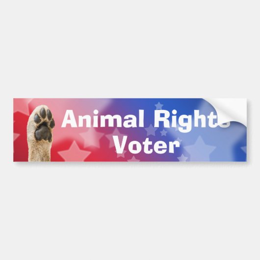Dierenrechtenkiezer Bumpersticker (Voorkant)